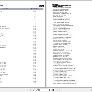 Ag-Chem 1254C Chassis Parts Catalog AG121386