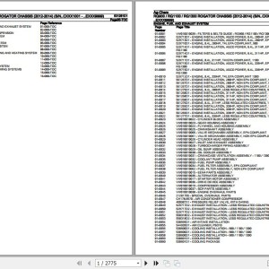 Ag-Chem RG900 RG1100 RG1300 Chassis Parts Catalog 531261D1