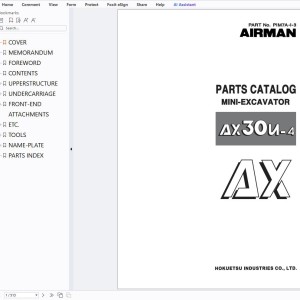 Airman AX30U-4 Spare Parts Catalog PDF P1M7A-1-3 EN JP