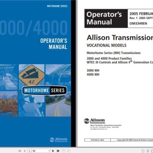 Allison 1000 2000 2400 Series 3000MH 4000MH Operators Manual