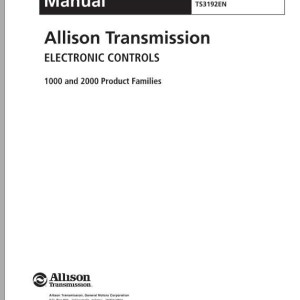 Allison 1000 2000 Electronic Controls Troubleshooting Manual TS3192EN