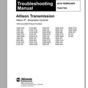 Allison 1000 2000 Generation Controls Troubleshooting Manual