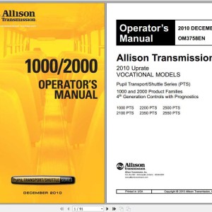 Allison 1000 2000 Operators Manual OM3758EN