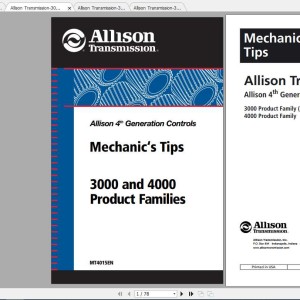 Allison 3000 4000 Troubleshooting Mechanics Tips & Operators Manual