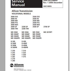 Allison 3000 Service Manual