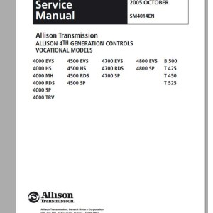 Allison 4000 Product Family On-Highway Service Manual