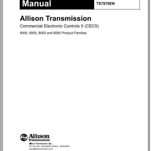 Allison 5000 6000 8000 9000 Product Families CEC5 Troubleshooting Manual TS7870EN