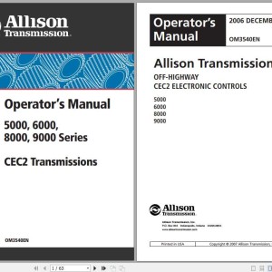 Allison 5000 6000 8000 9000 Series Operators Manual OM3540EN