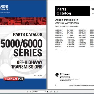 Allison 5000 6000 Series Off-Highway Parts Catalog PC1860EN