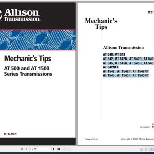 Allison AT 500 & AT 1500 Series Mechanics Tips MT1321EN