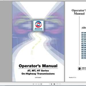 Allison AT MT HT On- Highway Transmission Operators Manual OM1334EN