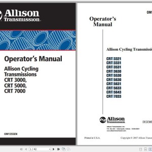 Allison CRT3000 CRT5000 CRT7000 Operators Manual OM1355EN