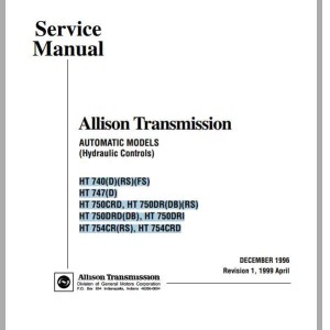 Allison HT 740-754 Hydraulic Service Manual SM1270EN