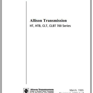 Allison HT HTB CLT CLBT 700 Series Service Manual MT1958EN