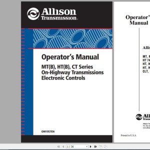 Allison MT(B) HT(B) CT Series Transmission Electronic Controls Operator Manual