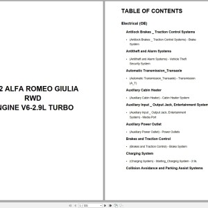 Alfa Romeo Automotive Giulia RWD 2022 V6-2.9L Turbo Wiring Diagram PDF