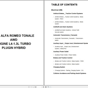 Alfa Romeo Automotive Tonale AWD 2025 L4-1.3L Turbo Plugin Hybrid Wiring Diagram PDF