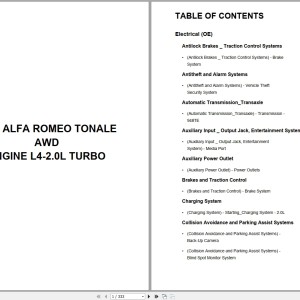 Alfa Romeo Automotive Tonale AWD 2025 L4-2.0L Turbo Wiring Diagram PDF
