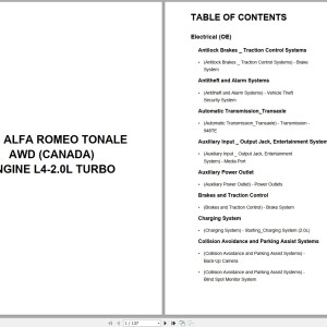 Alfa Romeo Automotive Tonale AWD Canada 2023 L4-2.0L Turbo Wiring Diagram PDF
