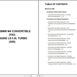 BMW Automotive M4 Convertible F83 2019 L6-3.0L Turbo S55 Wiring Diagram PDF