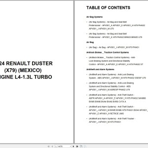 Renault Car Duster X79 MEXICO 2024 L4-1.3L Turbo Wiring Diagram PDF