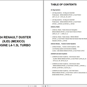 Renault Car Duster XJD MEXICO 2024 L4-1.3L Turbo Wiring Diagram PDF