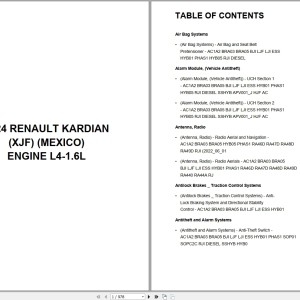 Renault Car Kardian XJF MEXICO 2024 L4-1.6L Wiring Diagram PDF