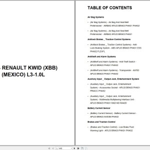 Renault Car KWID XBB MEXICO 2024 L3-1.0L Electrical Schematic PDF