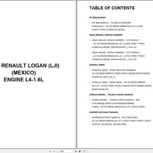Renault Car Logan LJI MEXICO 2024 L4-1.6L Wiring Diagram PDF