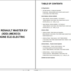 Renault Car Master EV XDD MEXICO 2024 ELE-Electric Wiring Diagram PDF