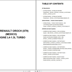 Renault Car Oroch X79 MEXICO 2024 L4-1.3L Turbo Wiring Diagram PDF