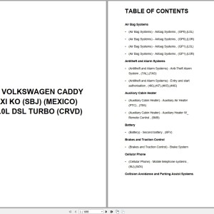 Volkswagen Car Caddy Maxi KO SBJ MEXICO 2024 L4-2.0L Wiring Diagram PDF