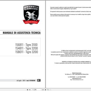 Antonio Carraro Series 15 Tigre 3100 3200 Technical Support Manual 47310340 IT