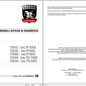 Antonio Carraro Tony TR8900 to TRG10900 Diagnostic Workshop Manual 47307060_02 IT