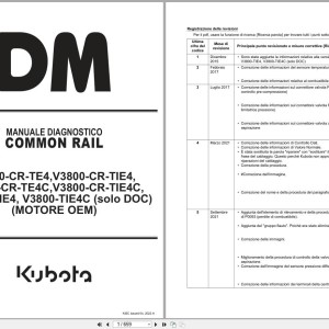 Kubota V3800-CR-TE4 to V3800-TIE4C Diagnostic Manual 9Y110-02936 IT