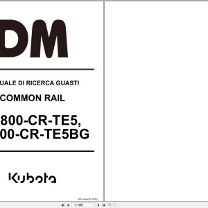 Kubota V3800-CR-TE5 V3800-CR-TE5BG Diagnostic Manual 9Y310-00156 IT