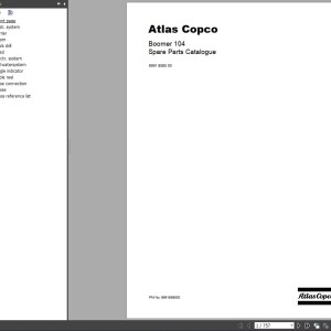Atlas Copco Boomer 104 Spare Parts Catalogue 8991858500
