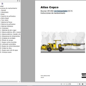 Atlas Copco Boomer 281 282 With Conveyor DC15 Maintenance Manual 9852221056e