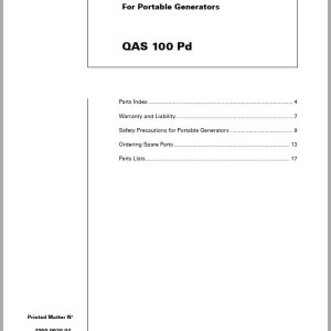 Atlas Copco QAS 100 Pd Spare Parts List 2955 0620 02