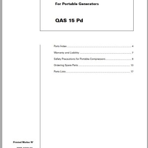 Atlas Copco QAS 15 Pd Spare Parts List 2955 0310 02