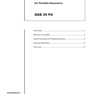 Atlas Copco QAS 20 Pd Parts List 2955 0570 03