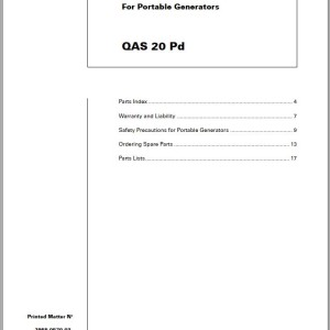 Atlas Copco QAS 20 Pd Spare Parts List 2955 0570 03