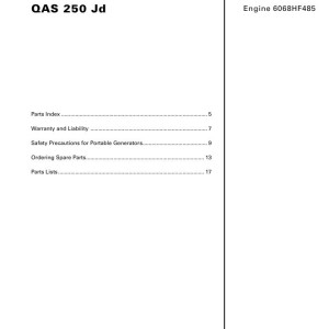 Atlas Copco QAS 250 Jd Parts List 2955 1360 00