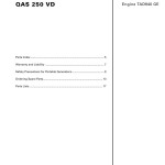 Atlas Copco QAS 250 VD Parts List 2955 0770 01