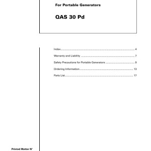 Atlas Copco QAS 30 Pd Parts List 2955 0580 02