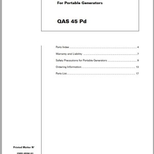 Atlas Copco QAS 45 Pd Spare Parts List 2955 0590 01