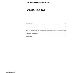 Atlas Copco XAHS 186 Dd Parts List 2955 1100 00