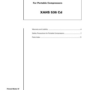 Atlas Copco XAHS 536 Cd Parts List 2955 0220 01