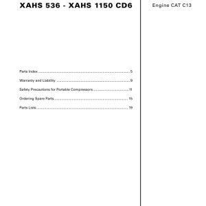 Atlas Copco XAHS 536 - XAHS 1150 CD6 Parts List 2955 0220 02 2007
