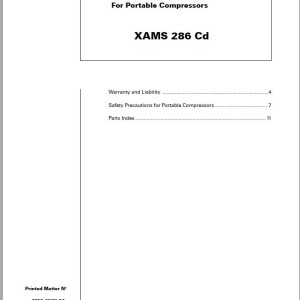 Atlas Copco XAMS 286 Cd Spare Parts List 2955 0530 00